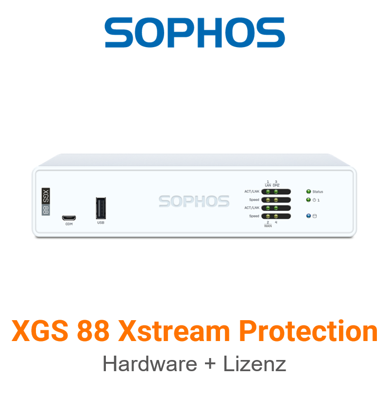 Sophos XGS 88 Firewall Hardware + Xstream Protection Lizenz Vorderseite