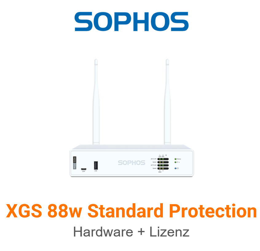 Sophos XGS 88w Firewall Hardware + Standard Protection Lizenz Vorderseite